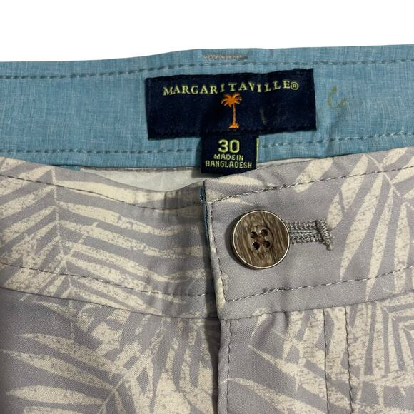 Margaritaville Mens Shorts Size 30 Gray Palm Tropical Stretch Golf Board Shorts - Picture 4 of 11
